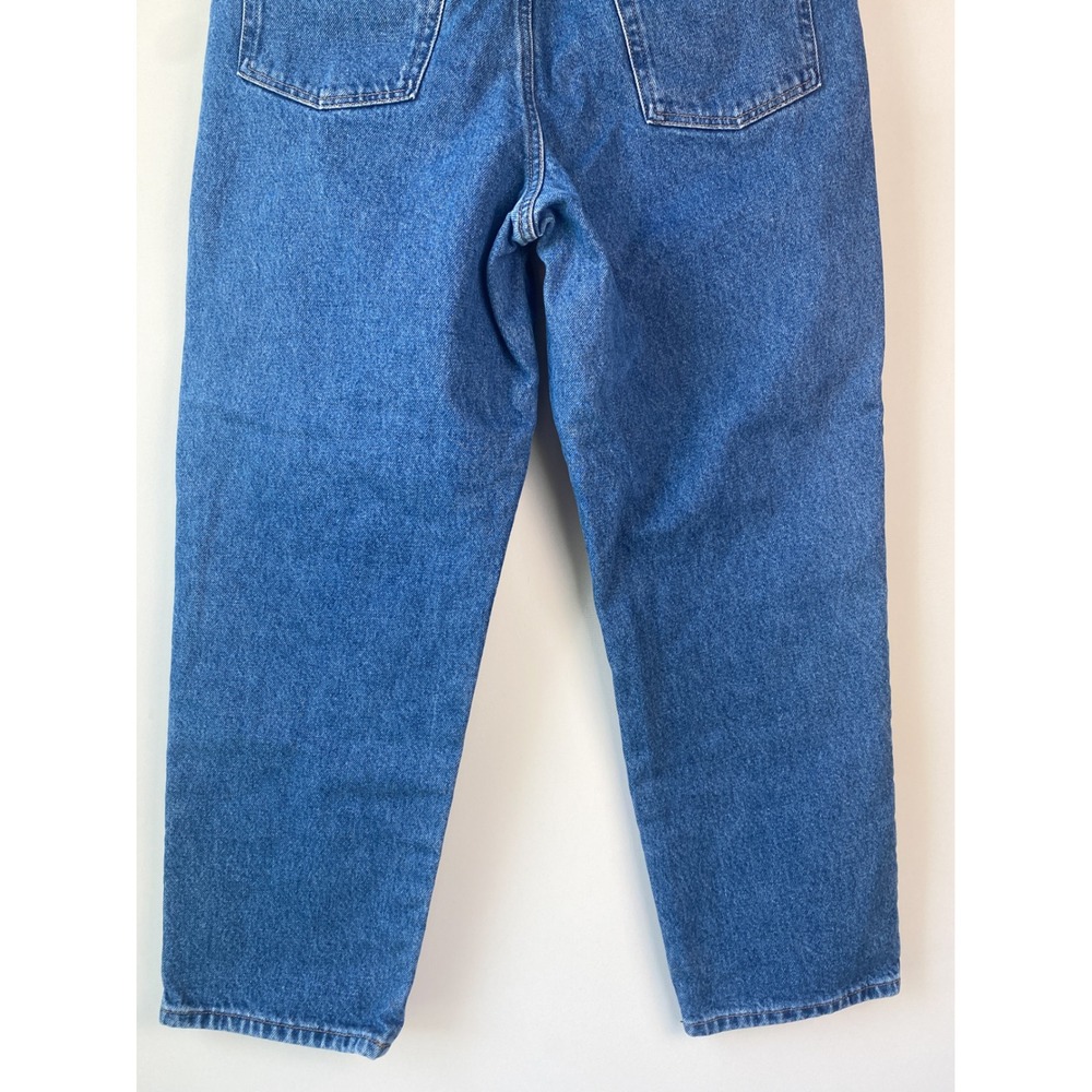 LL Bean Womens Relaxed Flannel Lined Jeans 14 Petite Blue Tapered Leg 299546 - Picture 7 of 12